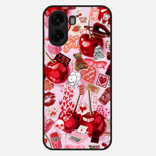 Sweet Cherry Chaos Glass Case For Oppo A6s back cover – full design glossy printed glass finish