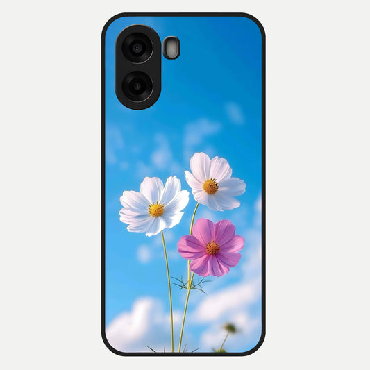  Tripple Flowers With Sky Glass Case For Oppo A6s back cover – full design glossy printed glass finish