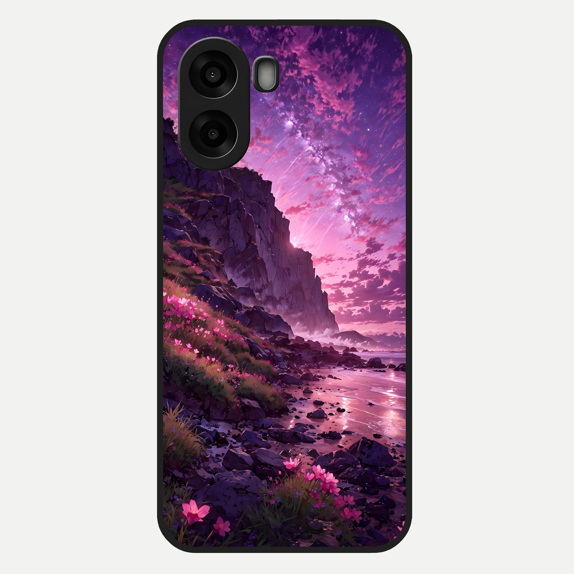  Twilight Blossom Coast Glass Case For Oppo A6s back cover – full design glossy printed glass finish