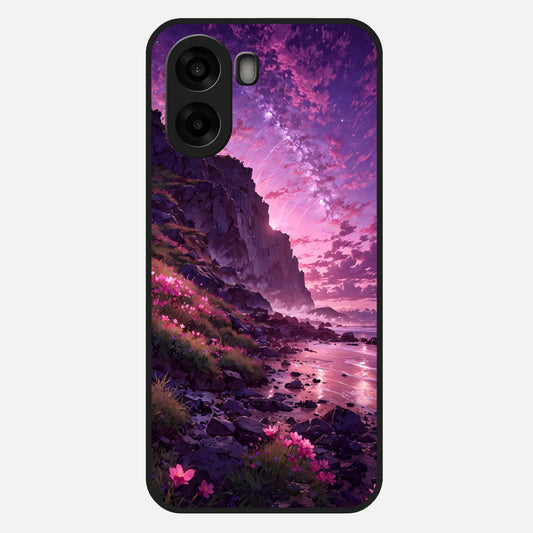  Twilight Blossom Coast Glass Case For Oppo A6s back cover – full design glossy printed glass finish