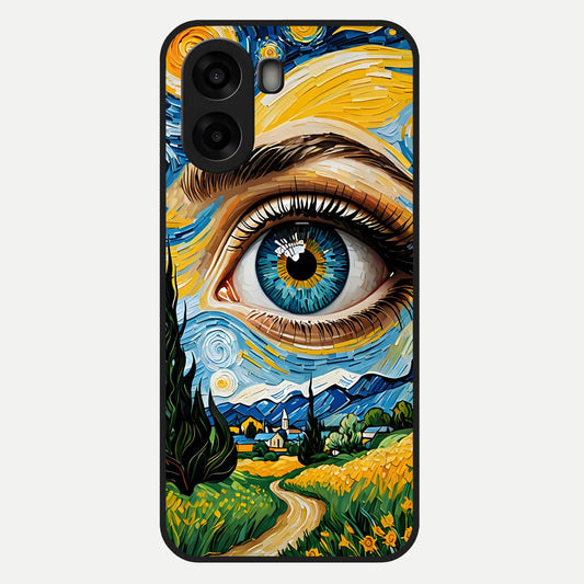  Van Gogh Eye Glass Case For Oppo A6s back cover – full design glossy printed glass finish