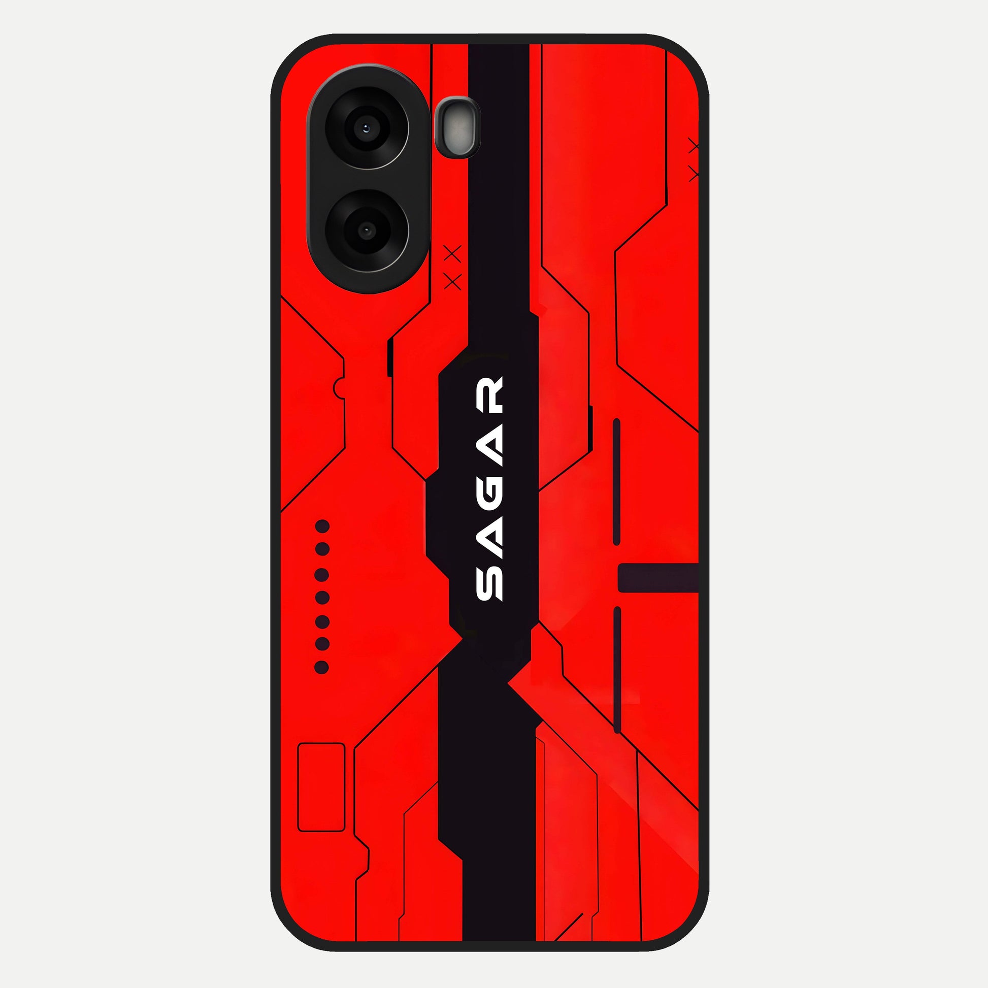  Voltage Rise CYBERPUNK Custom Name Glass Case For Oppo A6s back cover – personalized glossy printed glass finish