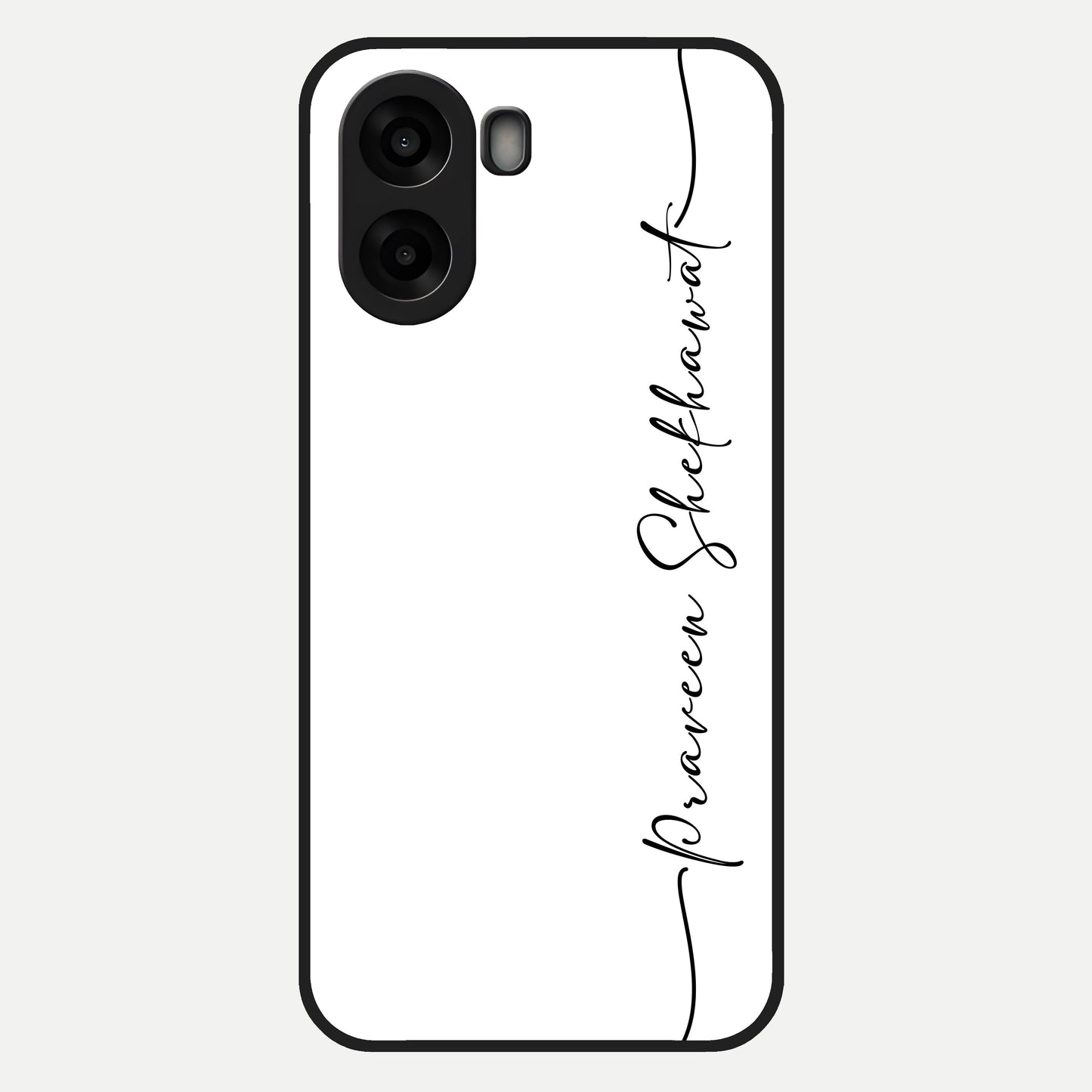 White Tune Custom Name Glass Case For Oppo A6s back cover – personalized glossy printed glass finish