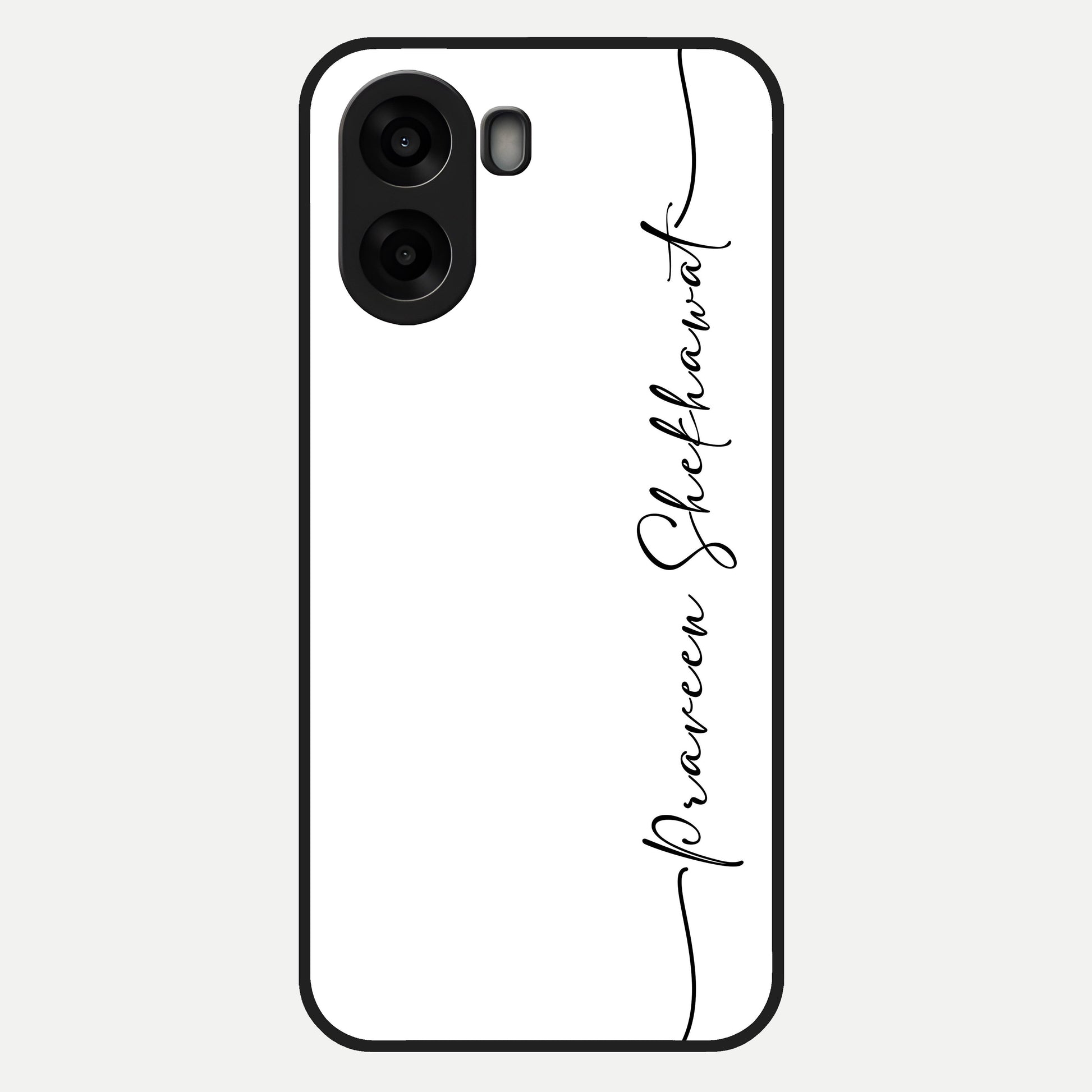  White Tune Custom Name Glass Case For Oppo A6s back cover – personalized glossy printed glass finish