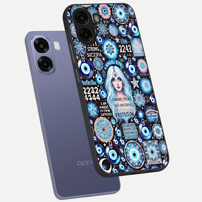  Angel Aura Shield phone case For Oppo A6s showing premium glass back cover with detailed artwork