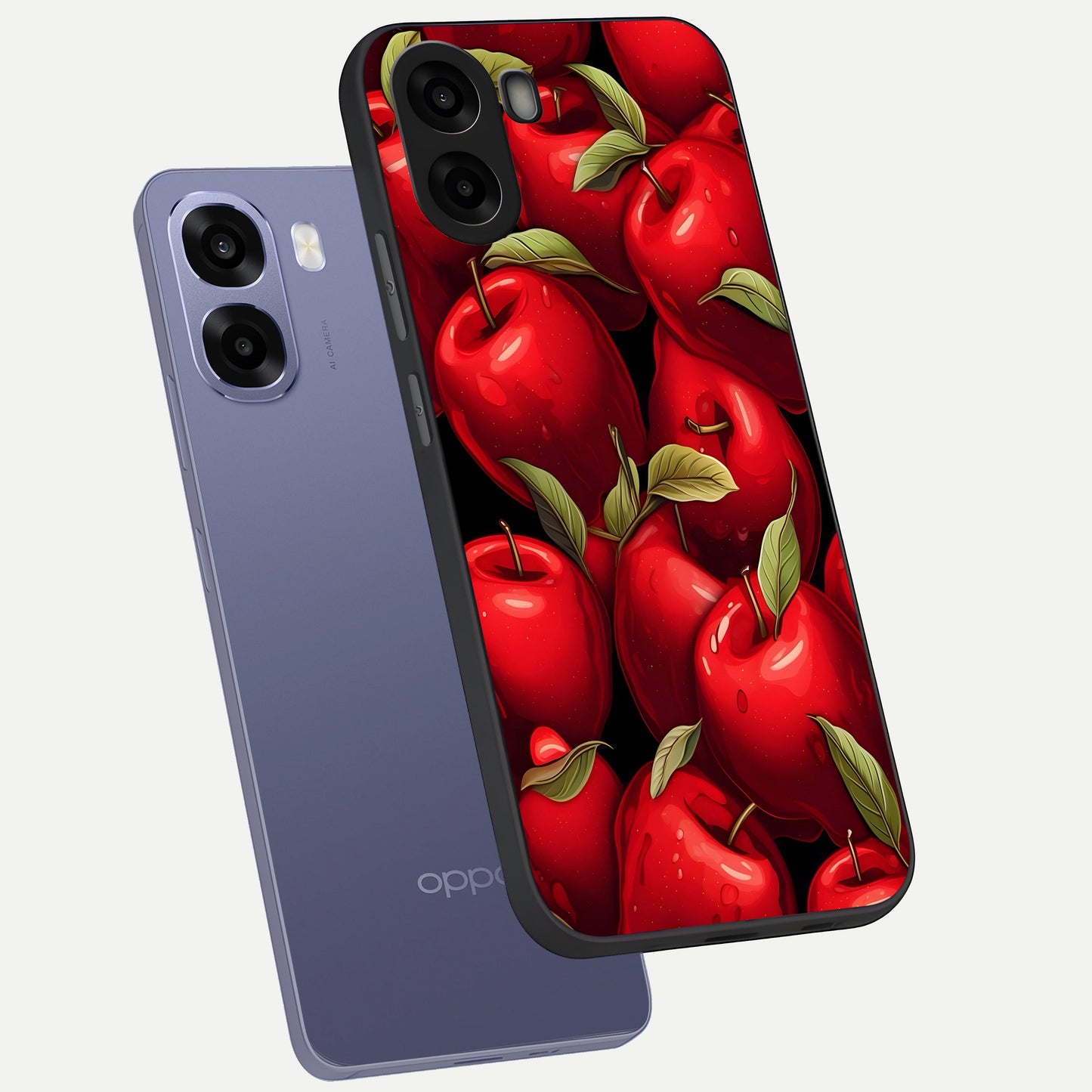 Apple Pattern phone case For Oppo A6s showing premium glass back cover with detailed artwork