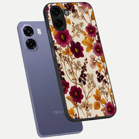  Autumn Wine Bloom phone case For Oppo A6s showing premium glass back cover with detailed artwork