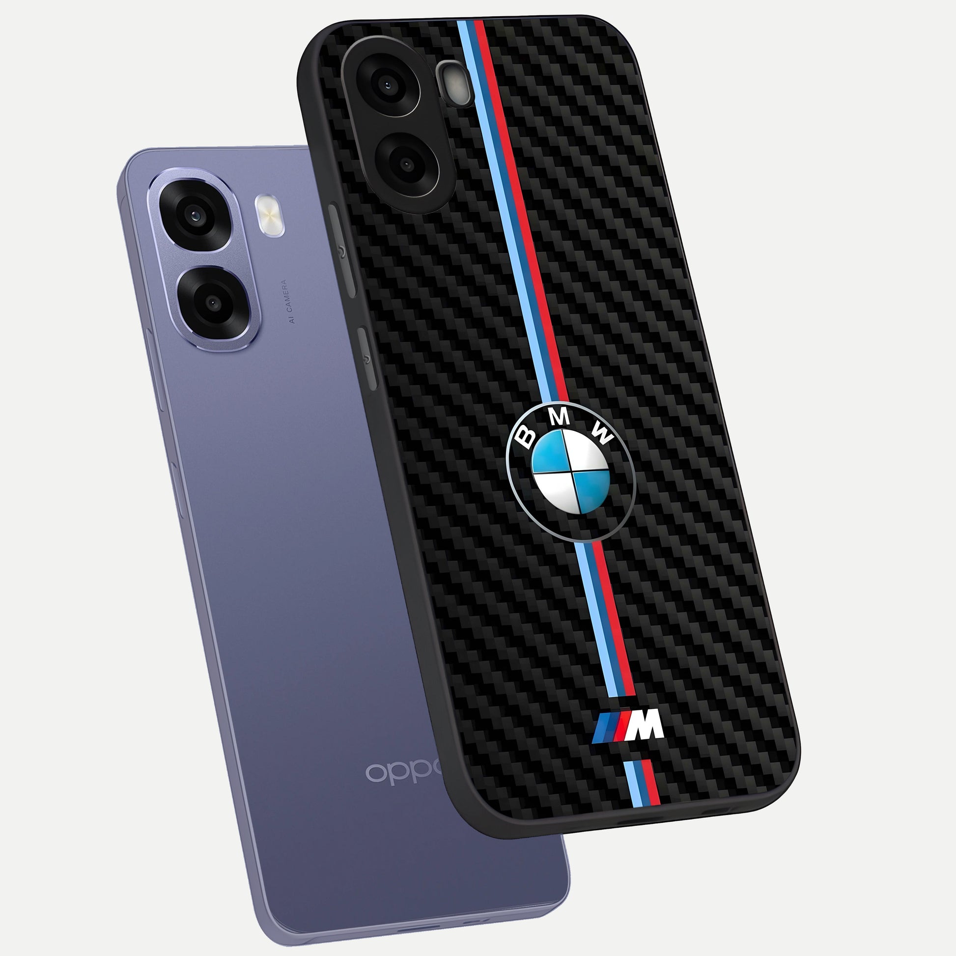  BMW Pattern phone case For Oppo A6s showing premium glass back cover with detailed artwork