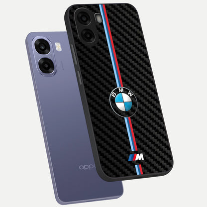  BMW Pattern phone case For Oppo A6s showing premium glass back cover with detailed artwork