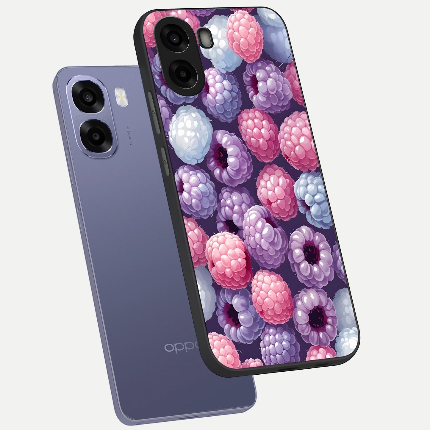  Berry Candy Pop phone case For Oppo A6s showing premium glass back cover with detailed artwork