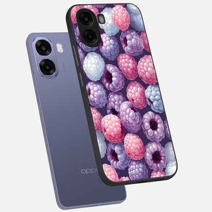  Berry Candy Pop phone case For Oppo A6s showing premium glass back cover with detailed artwork