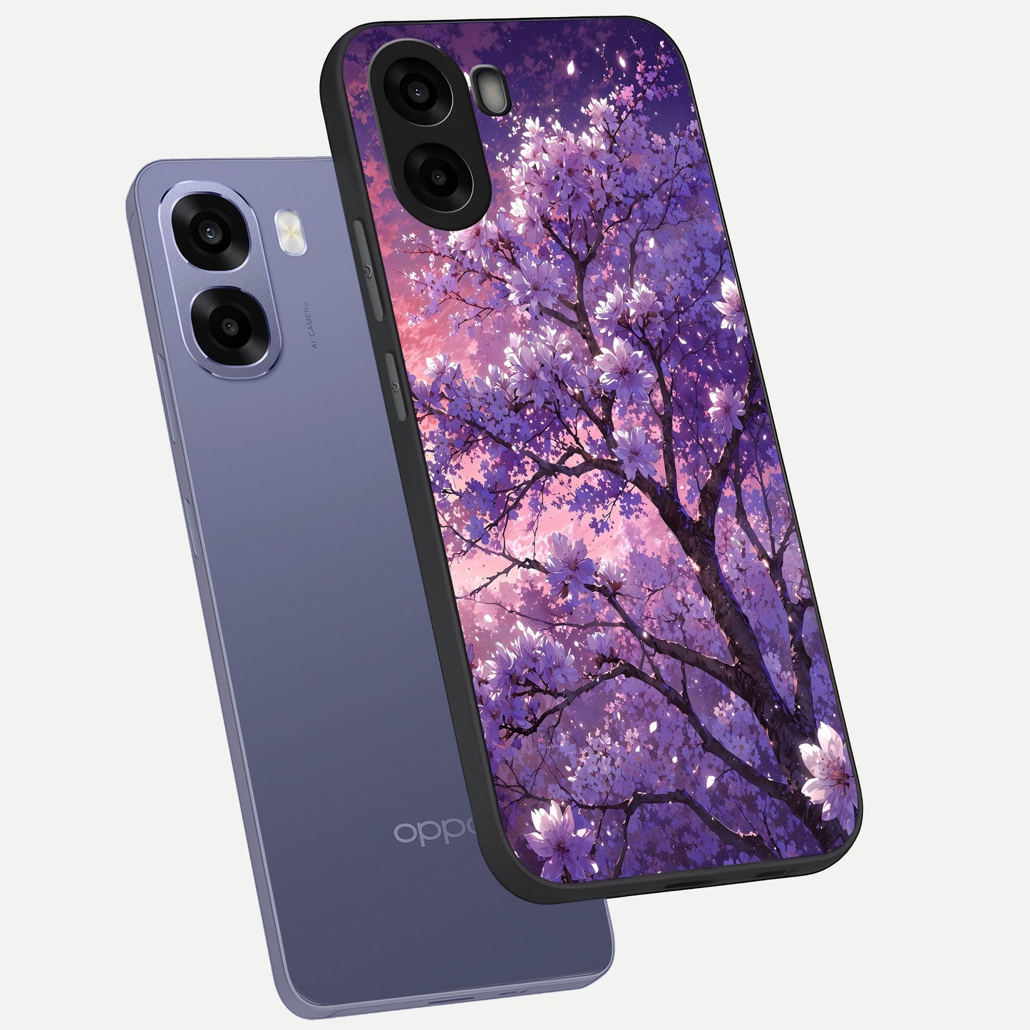  Blossom Tree phone case For Oppo A6s showing premium glass back cover with detailed artwork