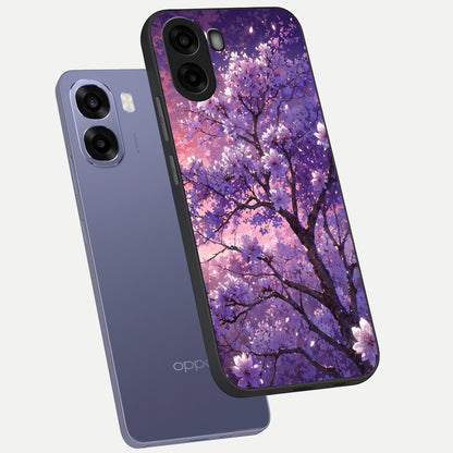  Blossom Tree phone case For Oppo A6s showing premium glass back cover with detailed artwork
