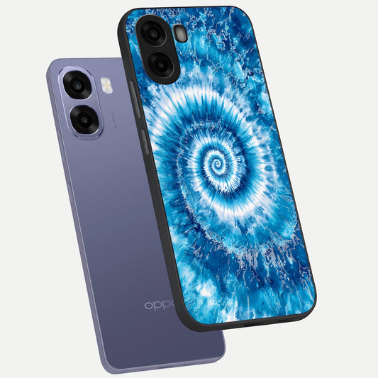  Blue Galaxy Wave phone case For Oppo A6s showing premium glass back cover with detailed artwork