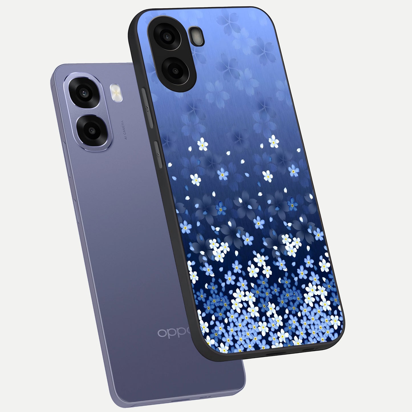  Blue Starry phone case For Oppo A6s showing premium glass back cover with detailed artwork
