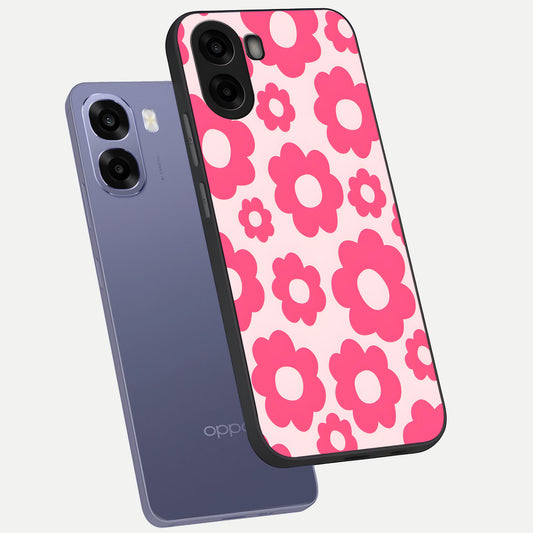  Blush Flower Pop phone case For Oppo A6s showing premium glass back cover with detailed artwork