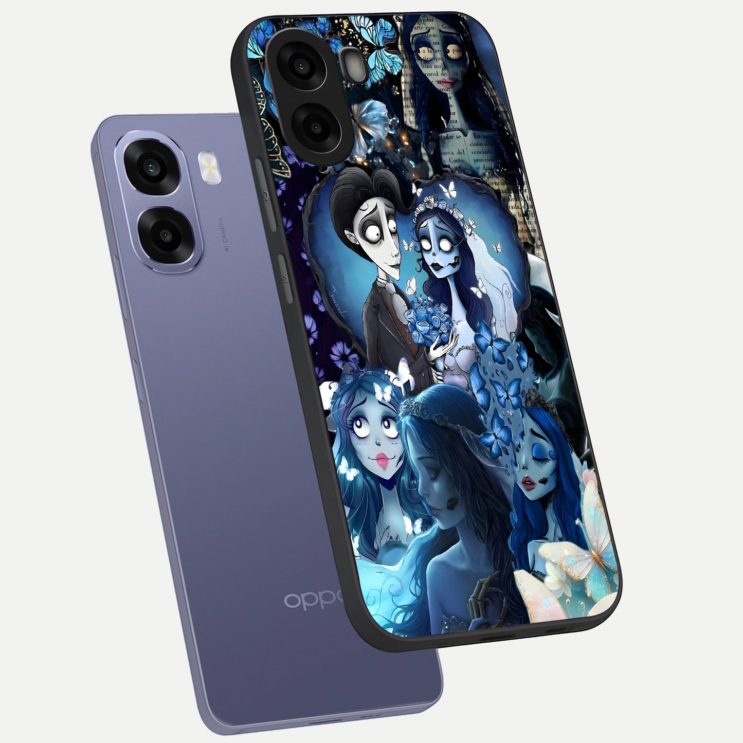  Butterfly Ghost Soul phone case For Oppo A6s showing premium glass back cover with detailed artwork