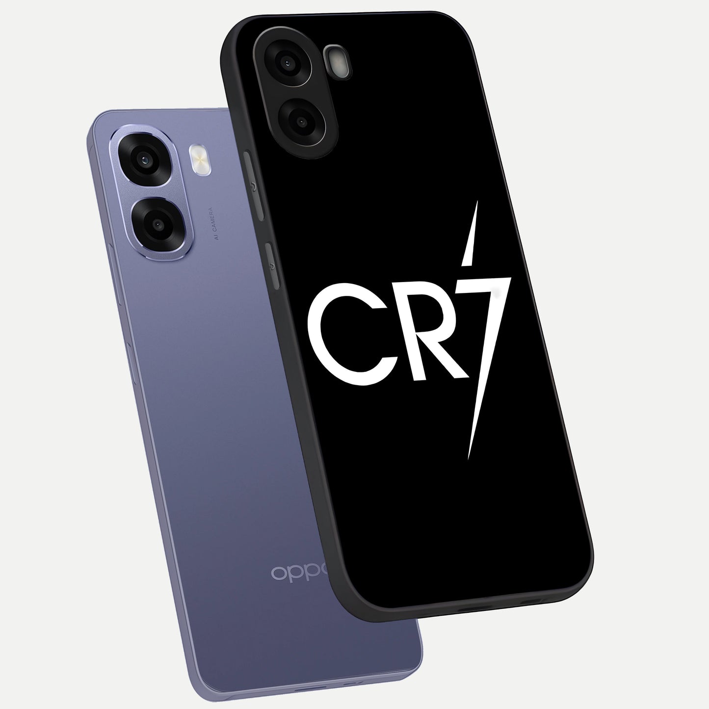  CR7 Elite Strike phone case For Oppo A6s showing premium glass back cover with detailed artwork