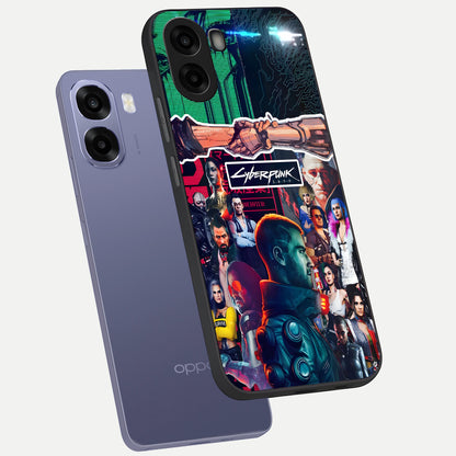  CYBERPUNK Legacy phone case For Oppo A6s showing premium glass back cover with detailed artwork