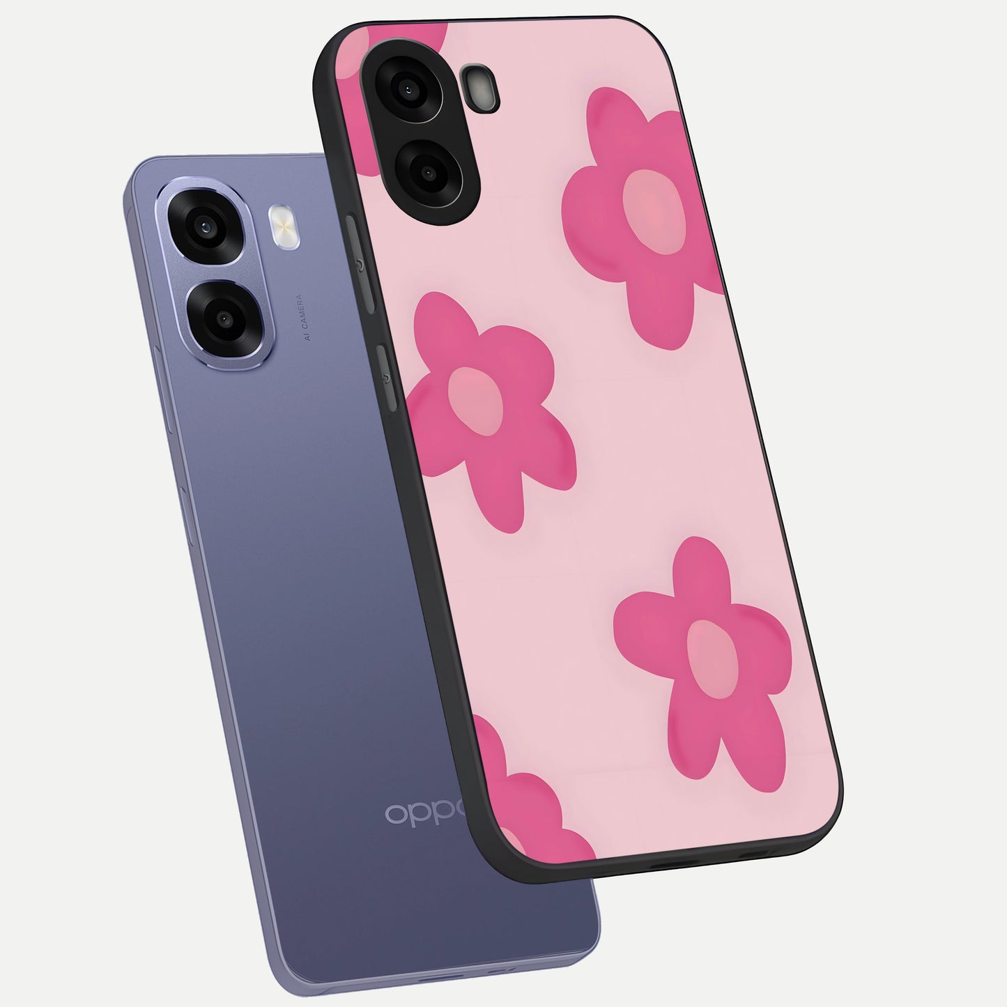  Candy Bloom Dreams phone case For Oppo A6s showing premium glass back cover with detailed artwork