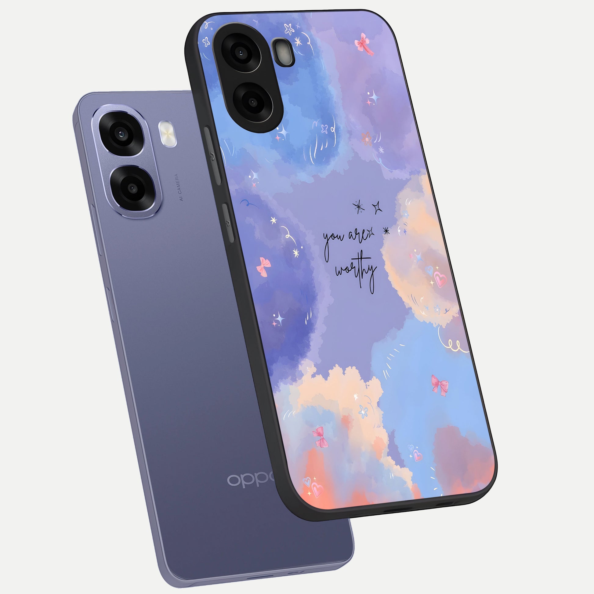  Celestial Cloud Magic phone case For Oppo A6s showing premium glass back cover with detailed artwork