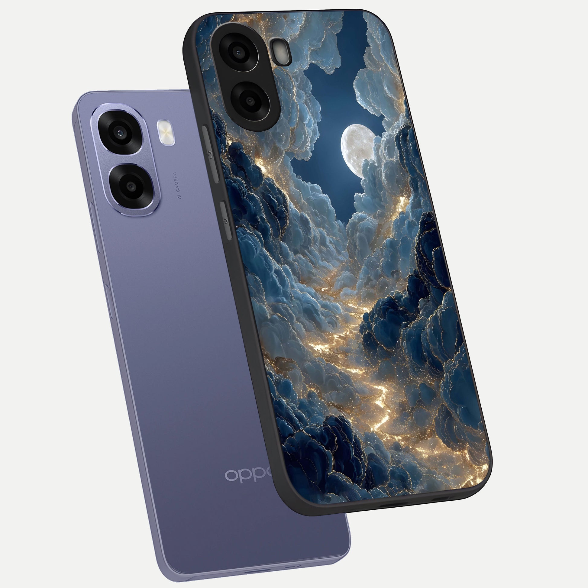  Celestial Cloud Road phone case For Oppo A6s showing premium glass back cover with detailed artwork