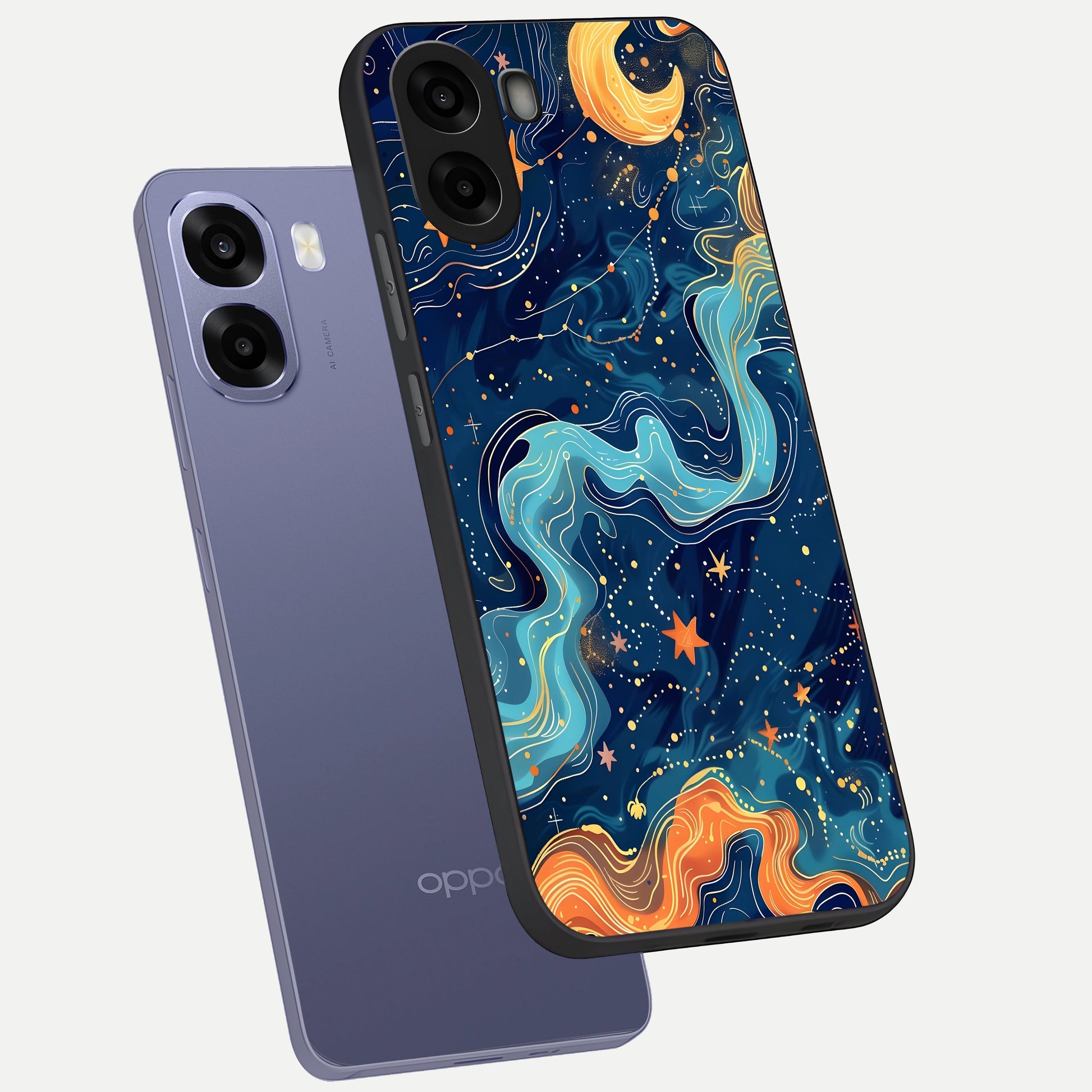  Celestial Dream Flow phone case For Oppo A6s showing premium glass back cover with detailed artwork