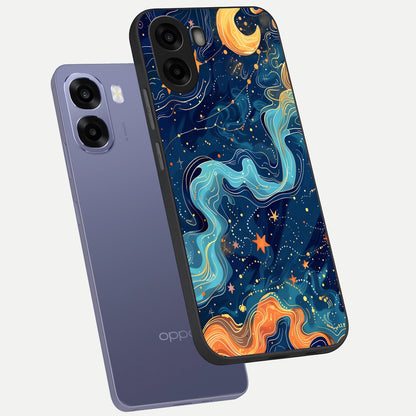  Celestial Dream Flow phone case For Oppo A6s showing premium glass back cover with detailed artwork