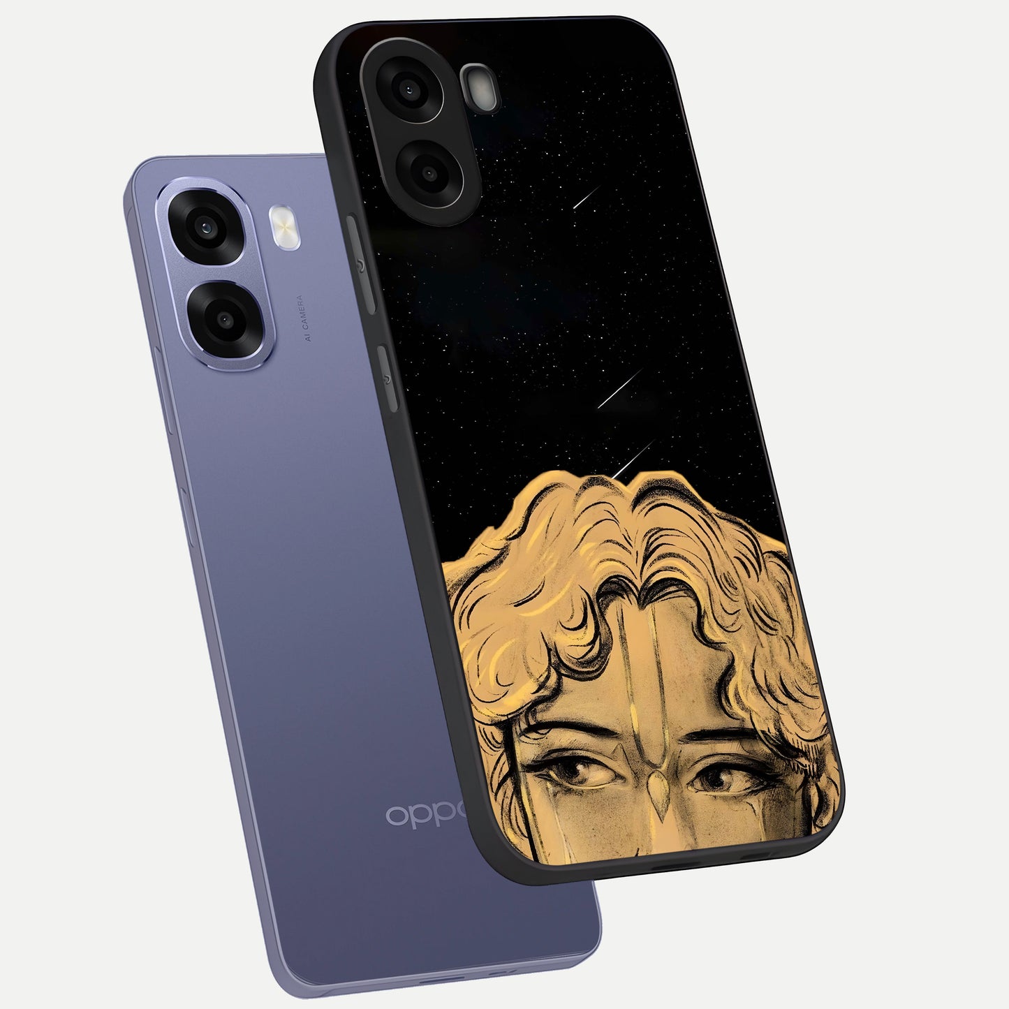  Celestial Gods Plan phone case For Oppo A6s showing premium glass back cover with detailed artwork