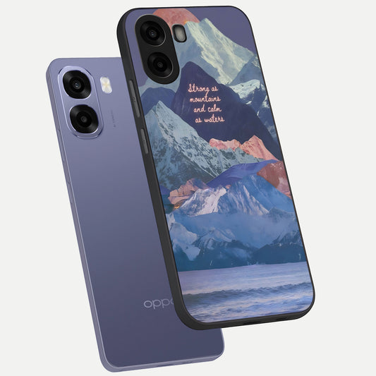  Celestial Mountain Calm phone case For Oppo A6s showing premium glass back cover with detailed artwork