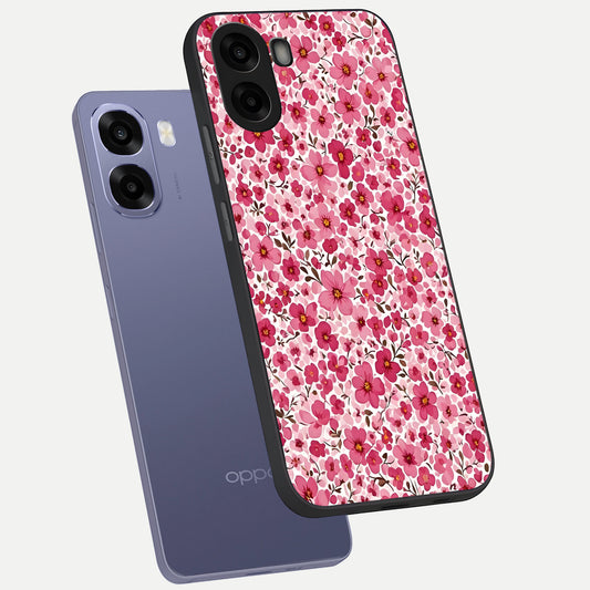  Cherry Blossom Charm phone case For Oppo A6s showing premium glass back cover with detailed artwork