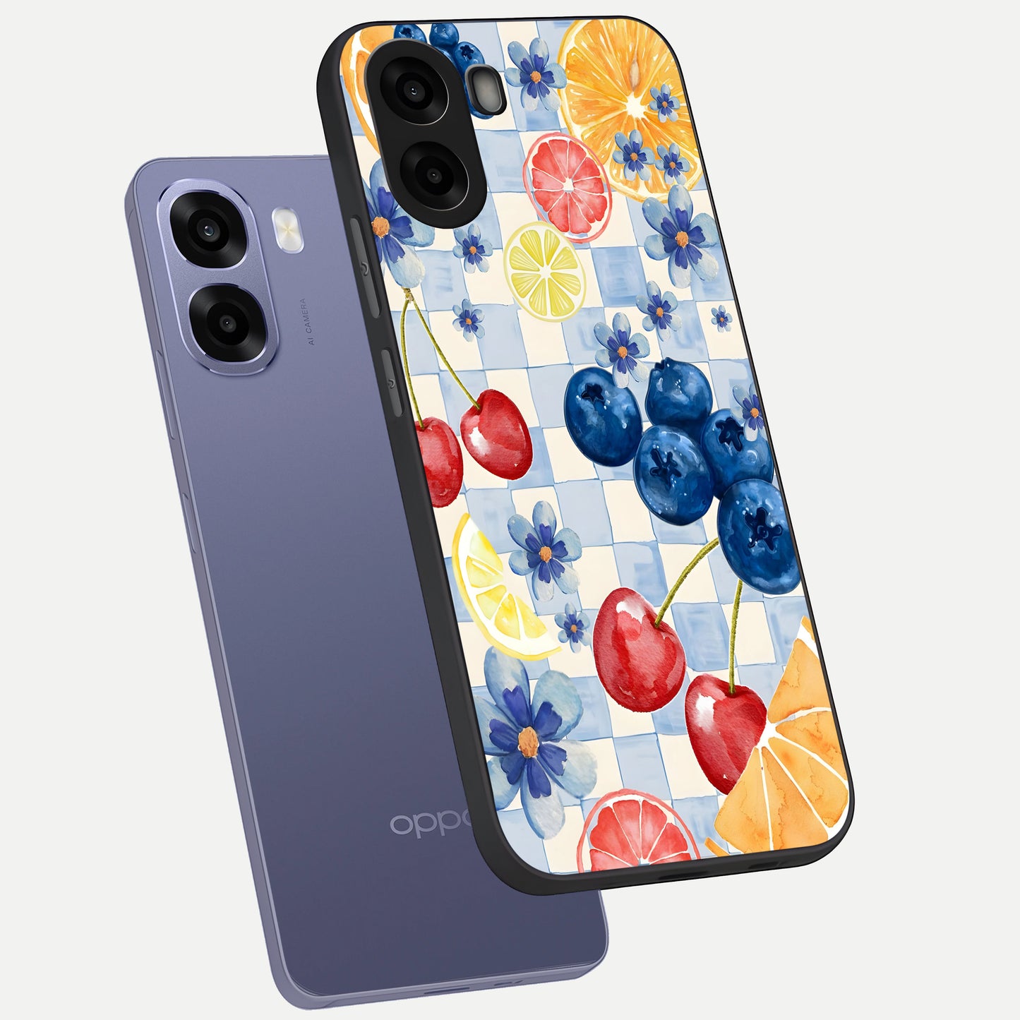 Citrus Bloom Joy phone case For Oppo A6s showing premium glass back cover with detailed artwork