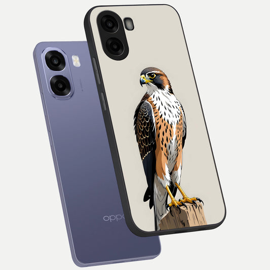  Clever Eagle phone case For Oppo A6s showing premium glass back cover with detailed artwork