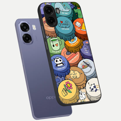  Coins Patterns phone case For Oppo A6s showing premium glass back cover with detailed artwork