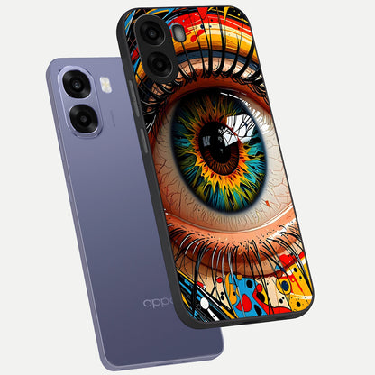  Colorful Eye phone case For Oppo A6s showing premium glass back cover with detailed artwork