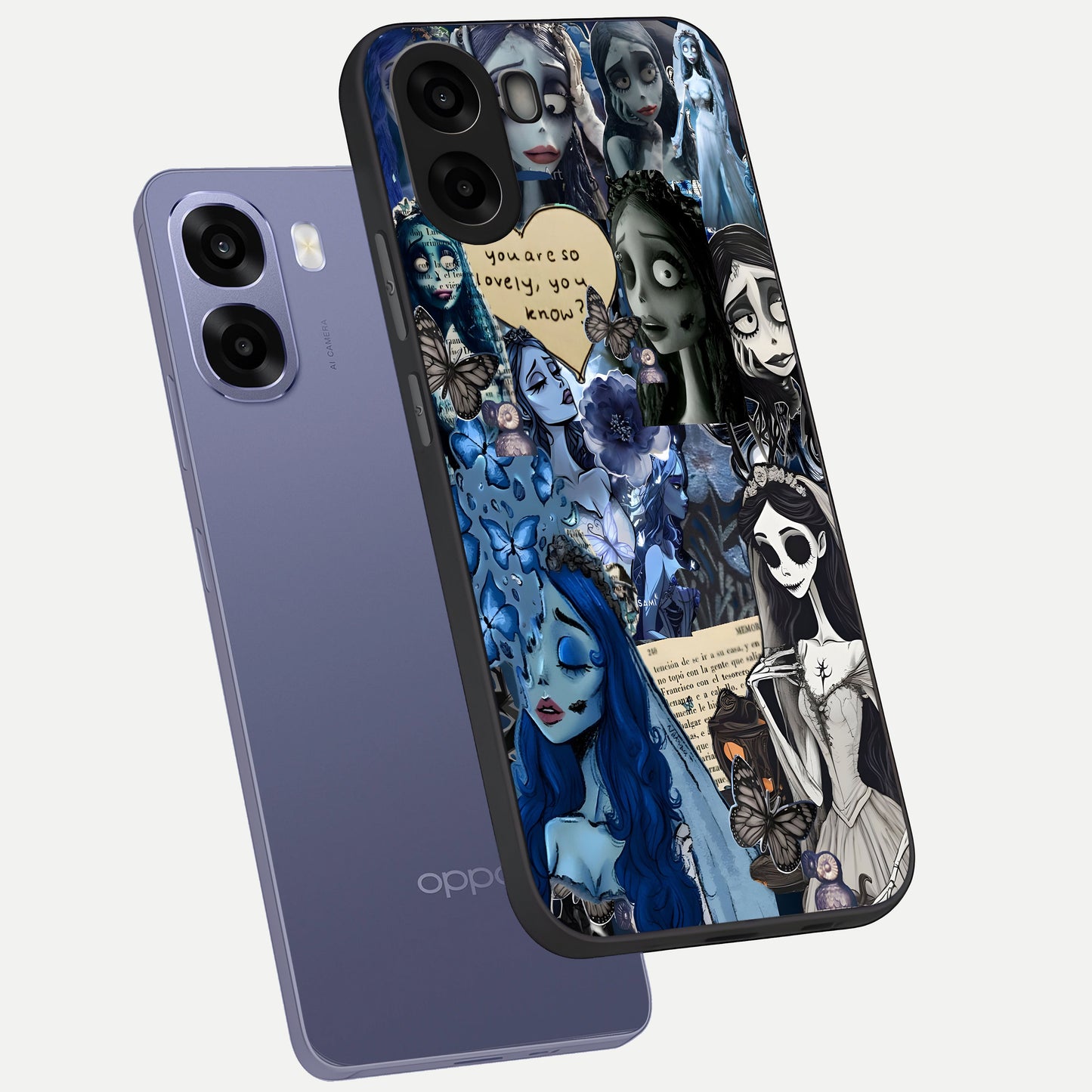  Corpse Bride Posters phone case For Oppo A6s showing premium glass back cover with detailed artwork
