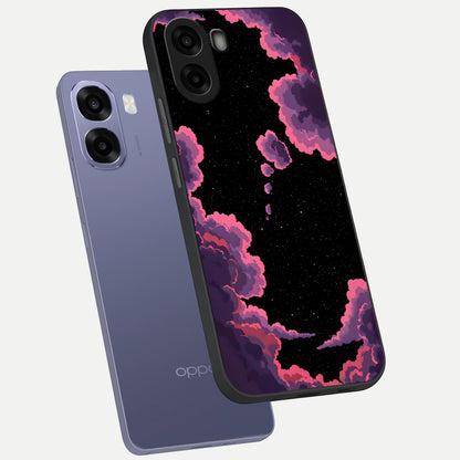  Cosmic Cloud Journey phone case For Oppo A6s showing premium glass back cover with detailed artwork