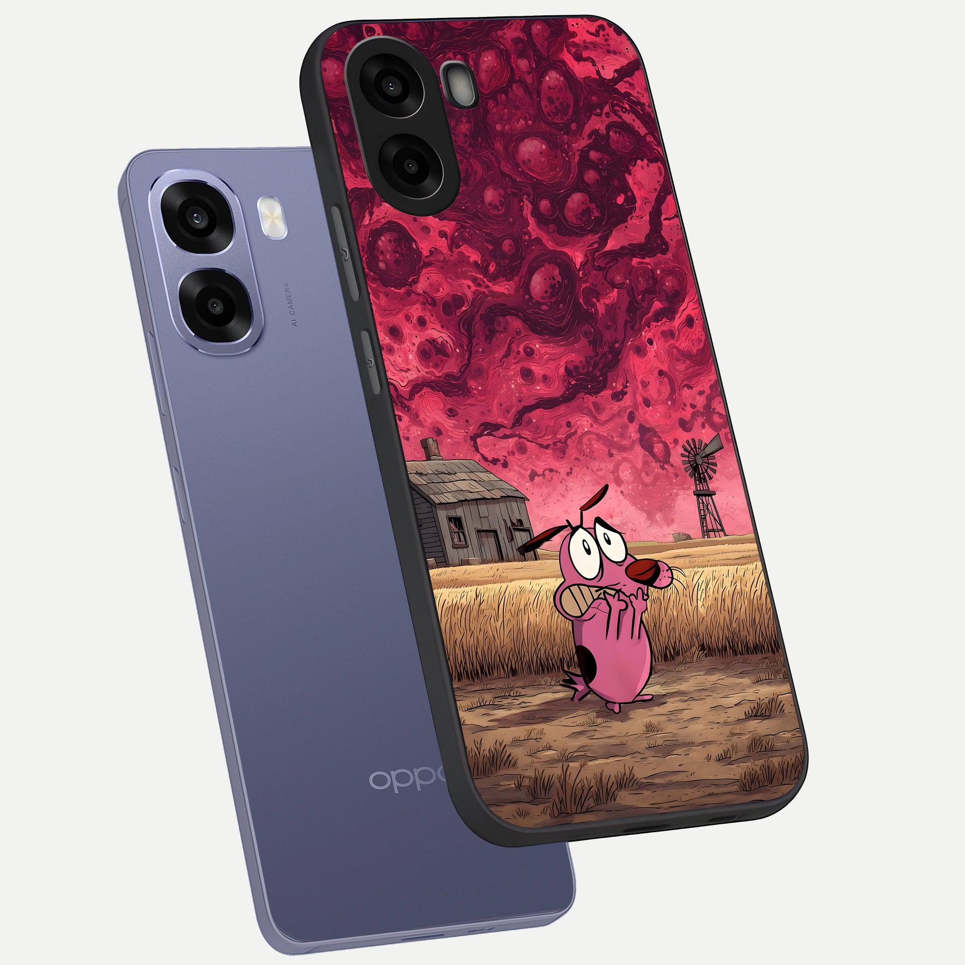  Courage Under Sky phone case For Oppo A6s showing premium glass back cover with detailed artwork
