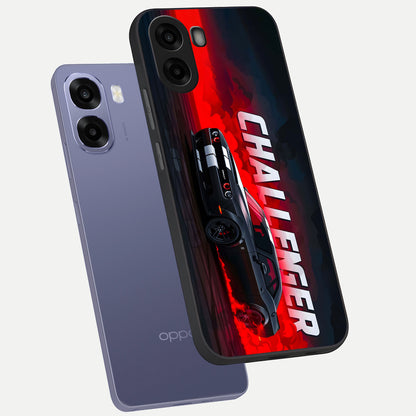  Crimson Challenger Fury phone case For Oppo A6s showing premium glass back cover with detailed artwork