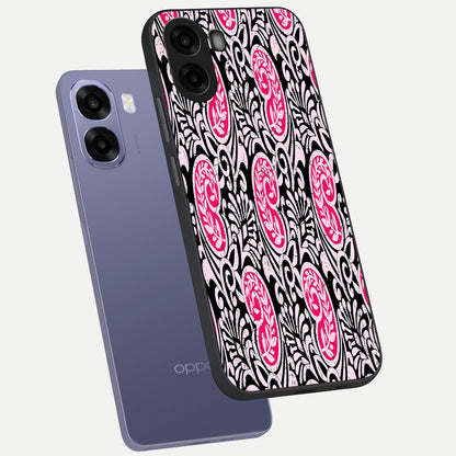  Crimson Paisley Charm phone case For Oppo A6s showing premium glass back cover with detailed artwork