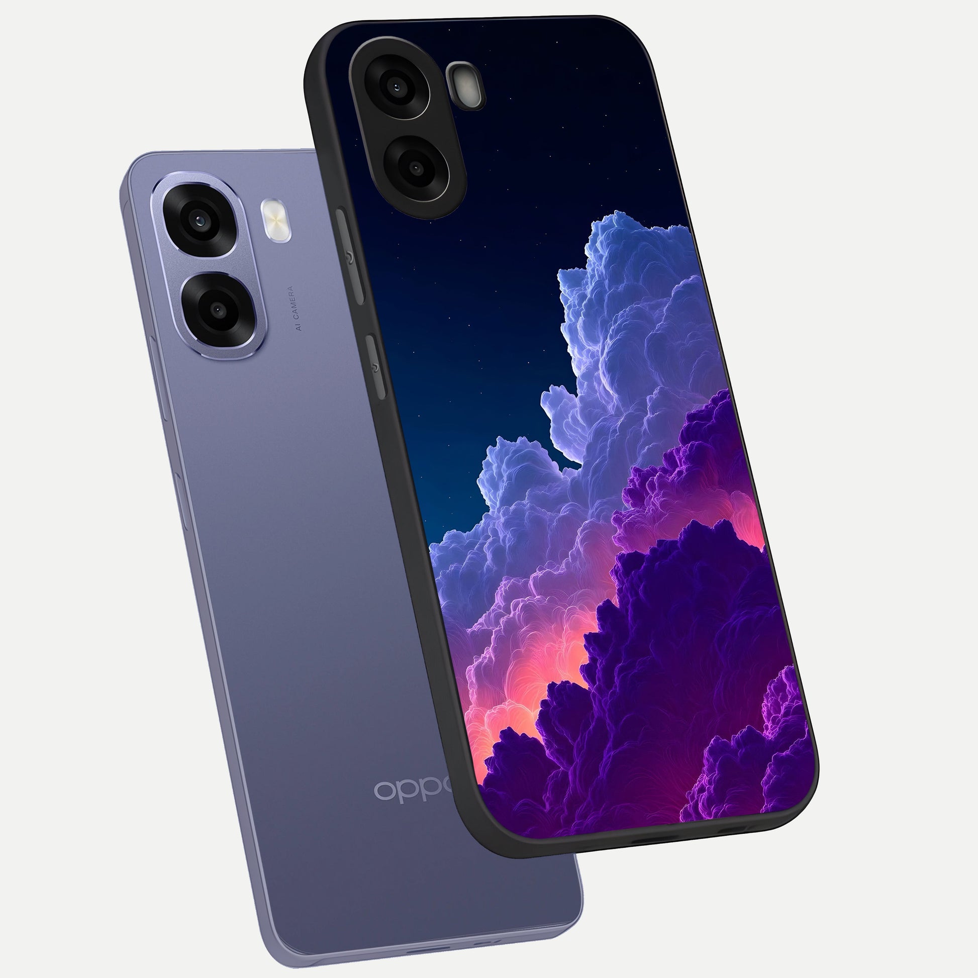  Dreamy Cloud Skies phone case For Oppo A6s showing premium glass back cover with detailed artwork