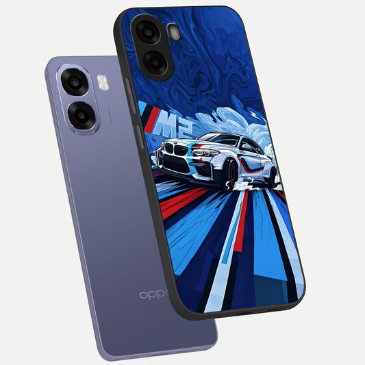  Drift Power Rush phone case For Oppo A6s showing premium glass back cover with detailed artwork