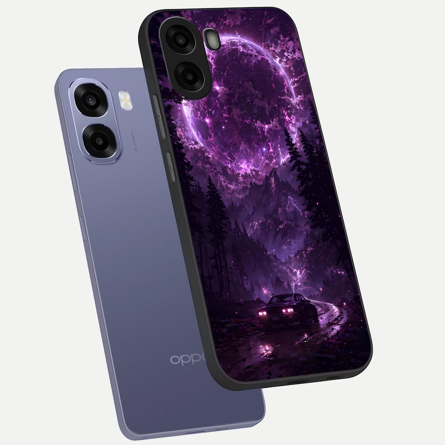  Eternal Cosmic Drive phone case For Oppo A6s showing premium glass back cover with detailed artwork