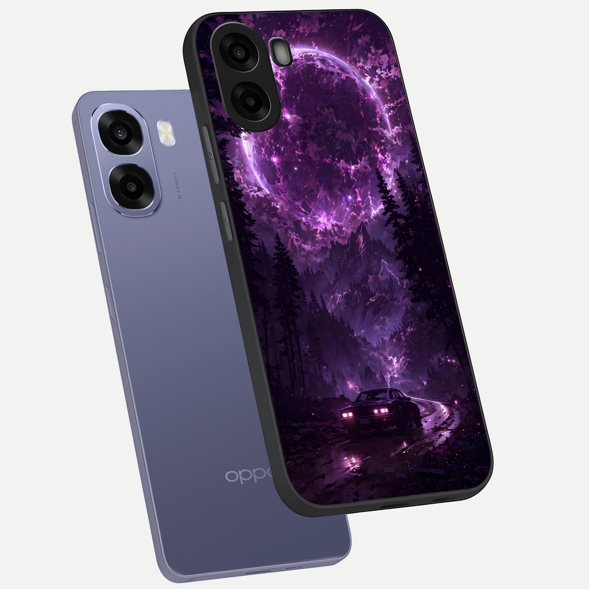  Eternal Cosmic Drive phone case For Oppo A6s showing premium glass back cover with detailed artwork