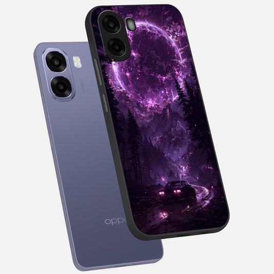  Eternal Cosmic Drive phone case For Oppo A6s showing premium glass back cover with detailed artwork