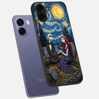  Eternal Night Love phone case For Oppo A6s showing premium glass back cover with detailed artwork