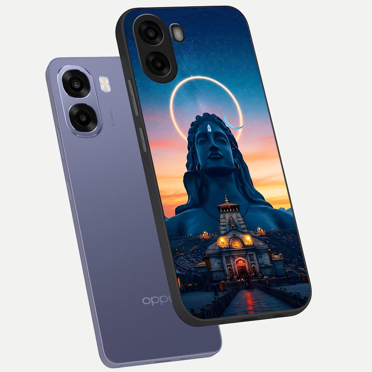 Eternal Shiva Aura phone case For Oppo A6s showing premium glass back cover with detailed artwork