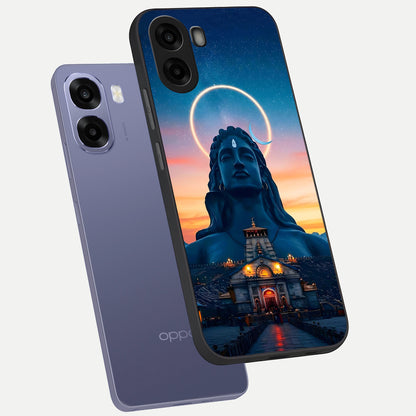  Eternal Shiva Aura phone case For Oppo A6s showing premium glass back cover with detailed artwork