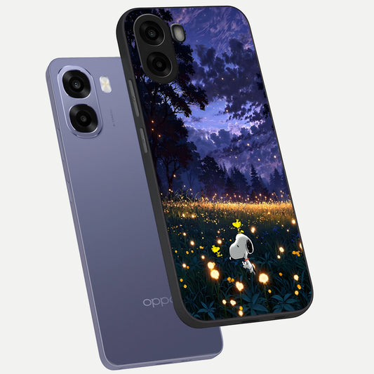  Firefly Meadow Magic phone case For Oppo A6s showing premium glass back cover with detailed artwork