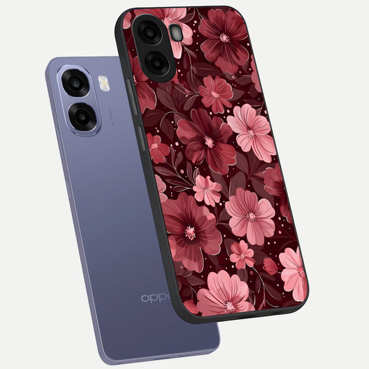  Flower Blush Bloom phone case For Oppo A6s showing premium glass back cover with detailed artwork